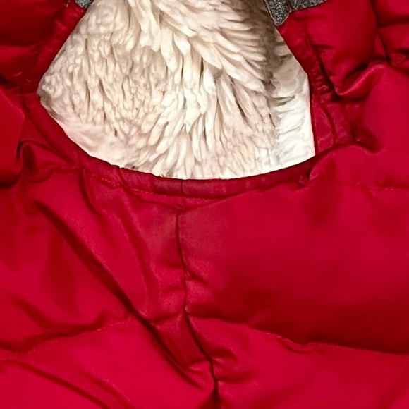 EDDIE BAUER Puffer Goose‎ Down Sherpa Gray Red Quilted Zip VEST Jacket Womens XS - Picture 11 of 13